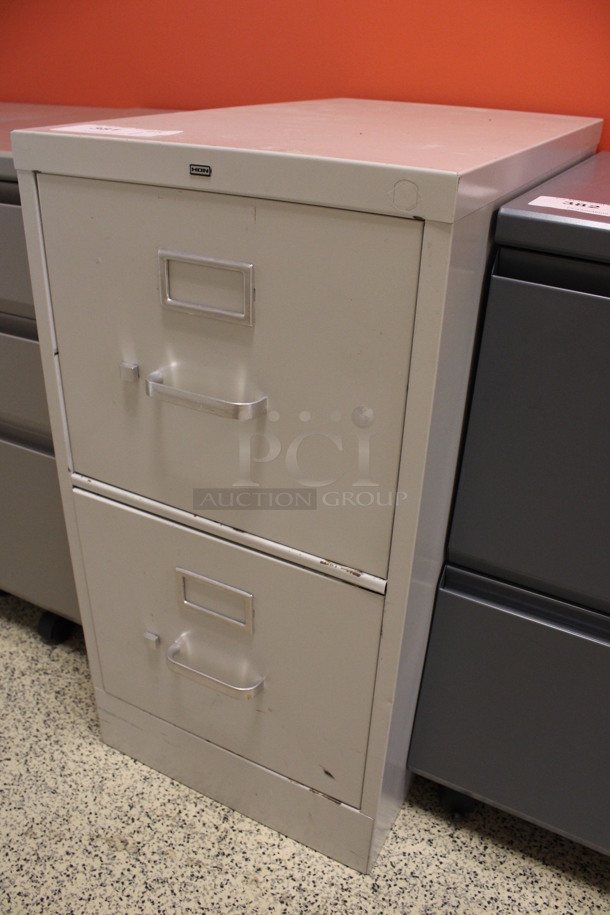 Hon Tan Metal 2 Drawer Filing Cabinet. 15x26x29. (Hallway To The Right of Atrium Lobby) - Image 2 of 5