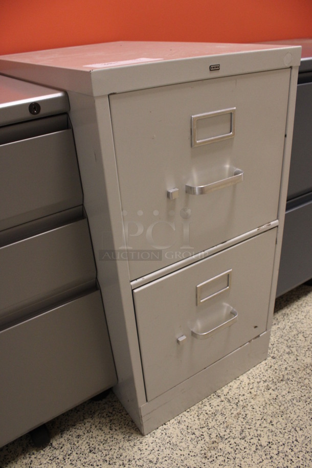 Hon Tan Metal 2 Drawer Filing Cabinet. 15x26x29. (Hallway To The Right of Atrium Lobby) - Image 3 of 5