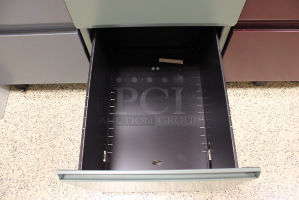 Green Metal 2 Drawer Filing Cabinet on Casters. 15x22x28. (Hallway To The Right of Atrium Lobby) - Image 4 of 7