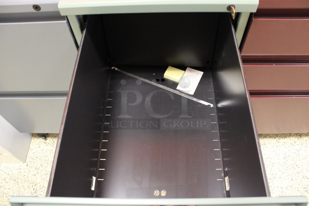 Green Metal 2 Drawer Filing Cabinet on Casters. 15x22x28. (Hallway To The Right of Atrium Lobby) - Image 5 of 7