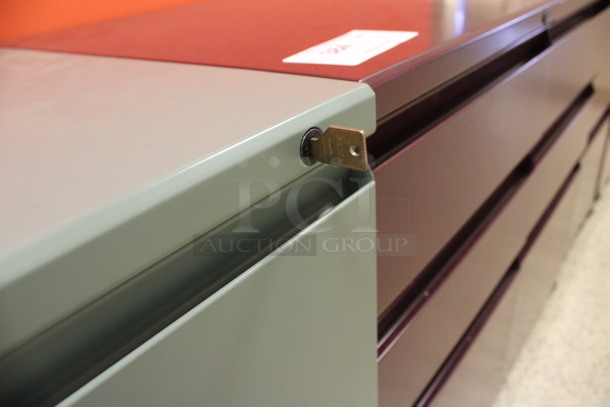 Green Metal 2 Drawer Filing Cabinet on Casters. 15x22x28. (Hallway To The Right of Atrium Lobby) - Image 6 of 7