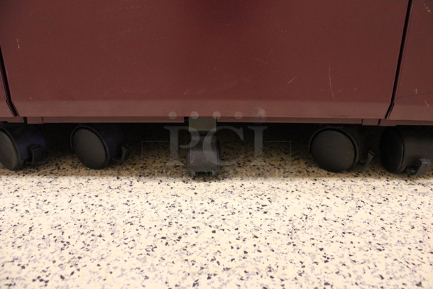 Maroon Metal 3 Drawer Filing Cabinet on Casters. 15x22x28. (Hallway To The Right of Atrium Lobby) - Image 7 of 7