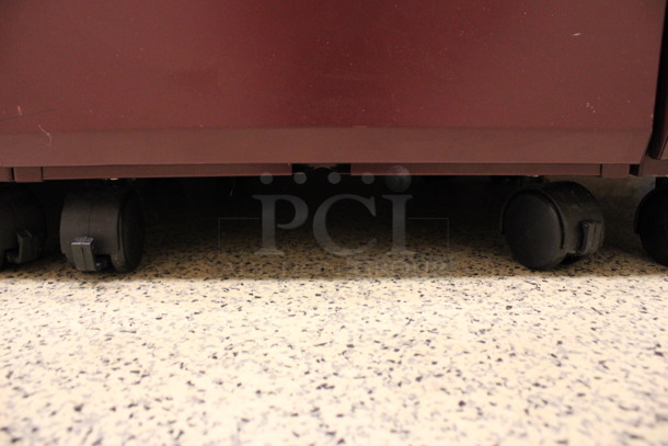 Maroon Metal 2 Drawer Filing Cabinet on Casters. 15x22x28. (Hallway To The Right of Atrium Lobby) - Image 6 of 6