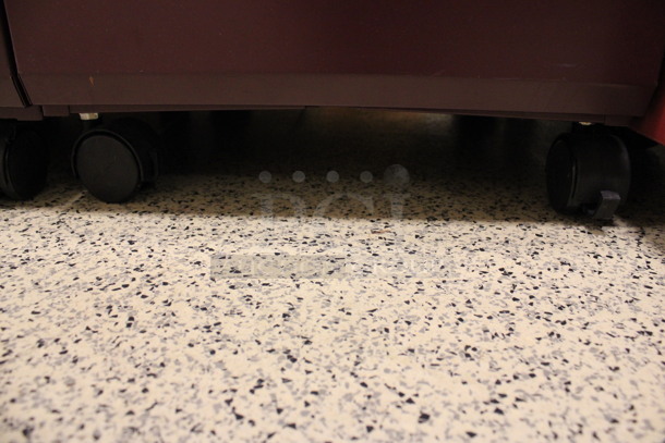Maroon Metal 2 Drawer Filing Cabinet on Casters. 15x22x28. (Hallway To The Right of Atrium Lobby) - Image 6 of 6