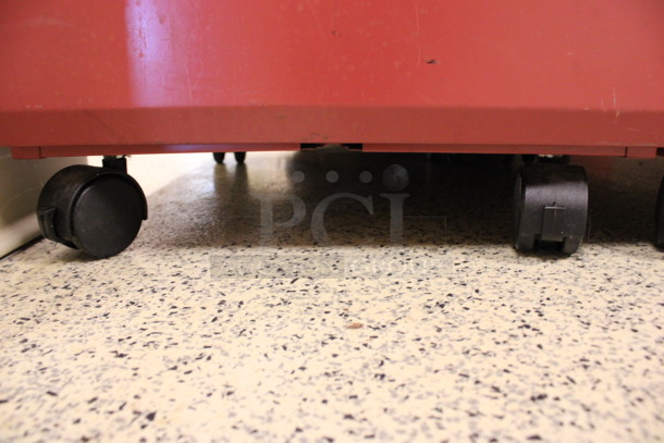 Red Metal 2 Drawer Filing Cabinet on Casters. 15x22x28. (Hallway To The Right of Atrium Lobby) - Image 5 of 5