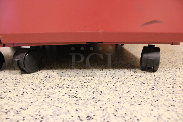 Red Metal 2 Drawer Filing Cabinet on Casters. 15x22x28. (Hallway To The Right of Atrium Lobby) - Image 6 of 6