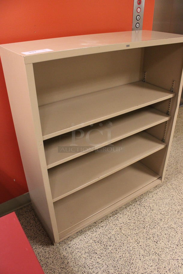 Hon Tan Metal Bookshelf. 34.5x13x41. (Hallway To The Right of Atrium Lobby)  - Image 4 of 4