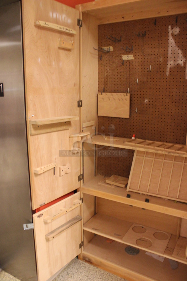 Wooden 4 Door Cabinet w/ Contents. 42x14x84. (Hallway To The Right of Atrium Lobby) - Image 4 of 5