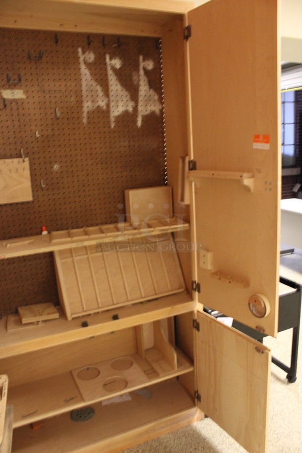 Wooden 4 Door Cabinet w/ Contents. 42x14x84. (Hallway To The Right of Atrium Lobby) - Image 5 of 5