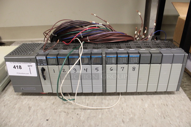 Rack Unit w/ 8 Input Units and SLC 5/03 CPU Unit. 23x6x6. (Room 105)