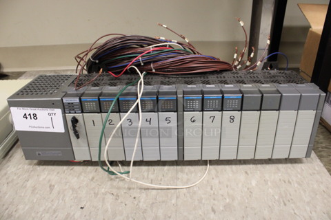 Rack Unit w/ 8 Input Units and SLC 5/03 CPU Unit. 23x6x6. (Room 105)