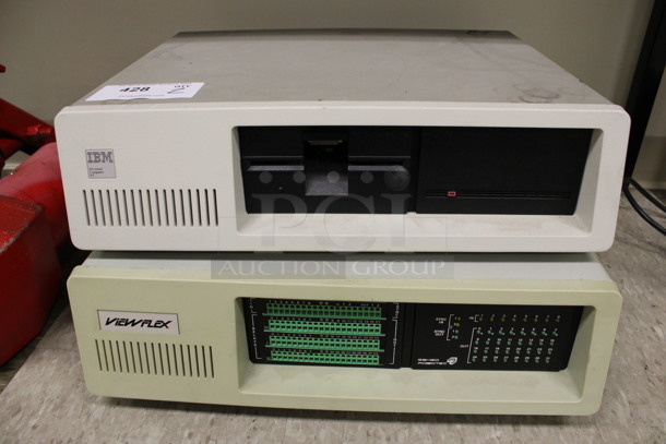 2 Items; IBM Personal Computer XT and Viewflex Towers. 19.5x16x6. 2 Times Your Bid! (Room 105)