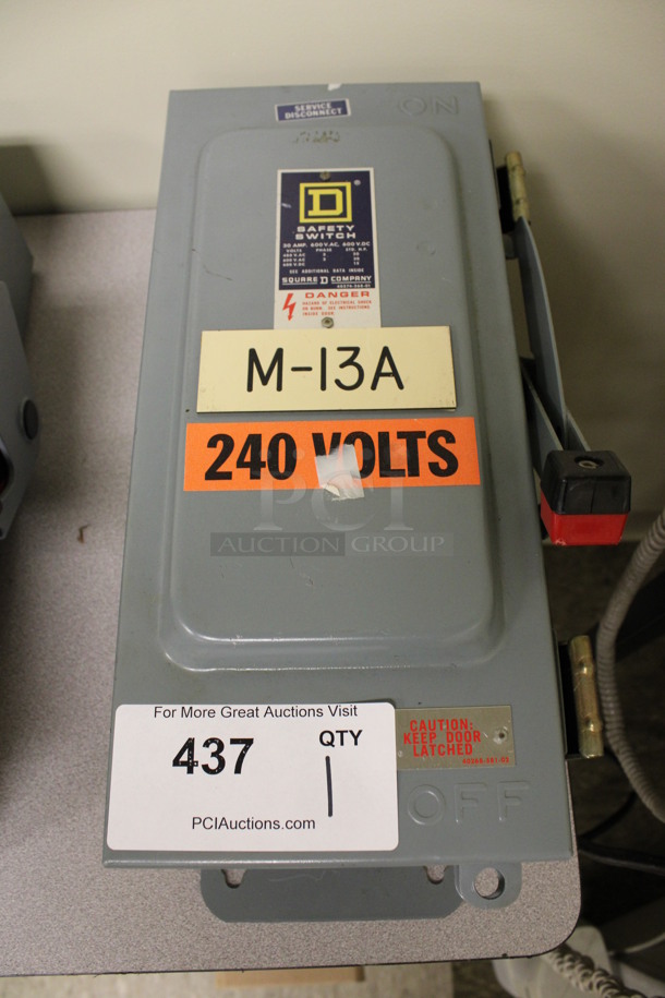 Square D Gray Metal General Duty Enclosed Switch. 7.5x6x16. (Room 105) - Image 1 of 3