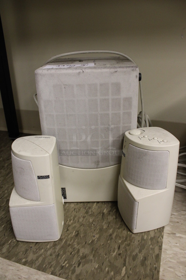 ALL ONE MONEY! Lot of Altec Lansing Speaker System; Subwoofer and 2 Speakers. 8x10.5x12, 3.5x3.5x7.5. (Room 105) - Image 2 of 6