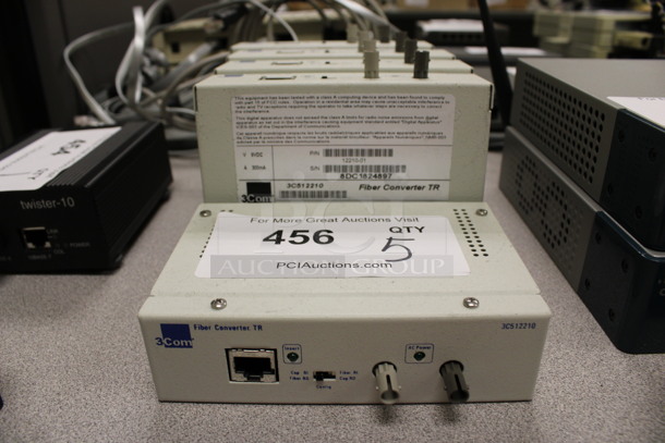 5 3Com Fiber Converter TR Modules. 5.5x1x4.5. 5 Times Your Bid! (Room 105)