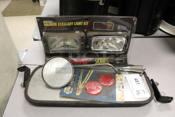 ALL ONE MONEY! Lot of Various Items Including Halogen Auxiliary Light Kit. (Room 105)