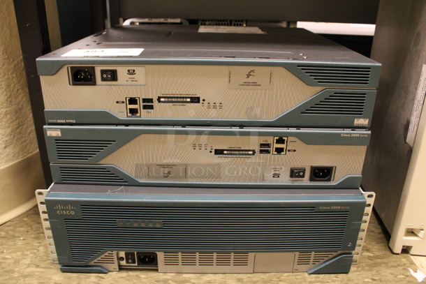 3 Cisco Systems Rack Units; 3800 Series and 2 2800 Series. 17.5x16.5x3.5. 3 Times Your Bid! (Room 105)