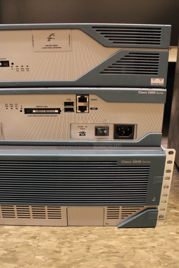 3 Cisco Systems Rack Units; 3800 Series and 2 2800 Series. 17.5x16.5x3.5. 3 Times Your Bid! (Room 105) - Image 3 of 4