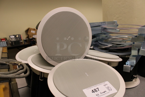10 Tannoy Model CVS 6 Ceiling Loudspeakers w/ Metal Flush Ceiling Mount Brackets. 11x11x10. 10 Times Your Bid! (Room 105) - Image 2 of 6