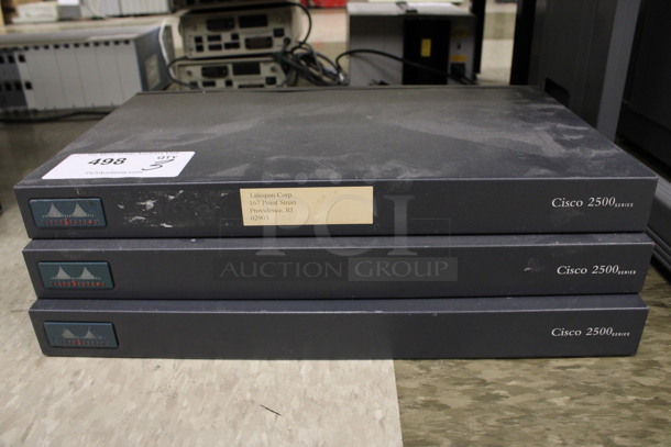 3 Cisco Systems 2500 Series Access Routers. 17.5x10.5x2. 3 Times Your Bid! (Room 105)