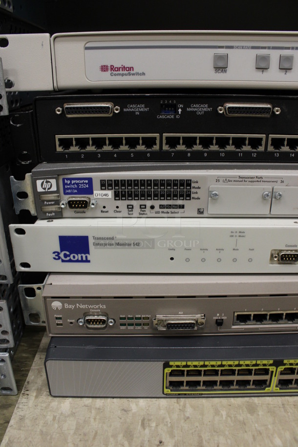 6 Various Rack Units Including Raritan CompuSwitch, HP Procurve, 3Com, Bay Networks. Includes 19x13x2. 6 Times Your Bid! (Room 105)  - Image 2 of 4