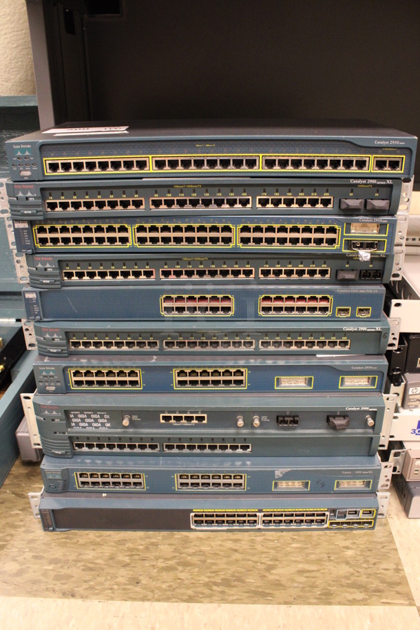 10 Various Rack Units Including Cisco Systems Catalyst 2950 Series. Includes 19x9.5x2. 10 Times Your Bid! (Room 105)