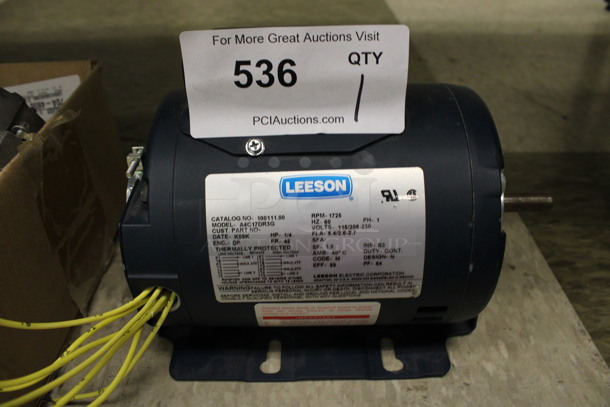 Leeson Motor. 115-208/230 Volts, 1 Phase. 9x5.5x7. (Room 105)
