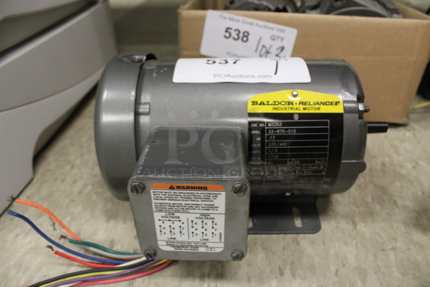 Baldor Motor. 230/460 Volts, 1 Phase. 5x9x7. (Room 105)