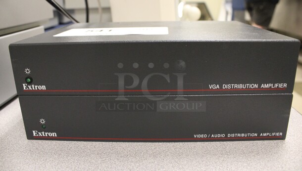 2 Extron Distribution Amplifiers; VGA and Video / Audio. 9x6x2. 2 Times Your Bid! (Room 105)