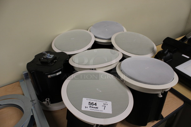 7 Tannoy Model CVS 6 Ceiling Loudspeakers w/ Metal Flush Ceiling Mount Brackets. 11x11x10. 7 Times Your Bid! (Room 105) - Image 2 of 7