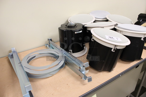 7 Tannoy Model CVS 6 Ceiling Loudspeakers w/ Metal Flush Ceiling Mount Brackets. 11x11x10. 7 Times Your Bid! (Room 105) - Image 4 of 7