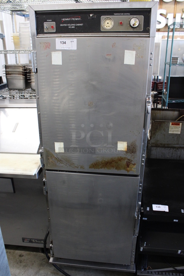 Henny Penny Model HC-900 Stainless Steel Commercial 2 Half Size Door Reach In Warming Cabinet on Commercial Casters. 120 Volts, 1 Phase. 25x30x71. Tested and Working! - Image 1 of 7