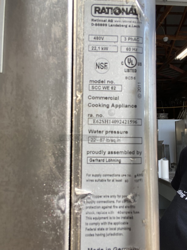 2 GORGEOUS! 2011 Rational 5Senses Stainless Steel Commercial Combitherm Self Cooking Center Convection Ovens on Commercial Casters. Top Model: SCC WE 62. Bottom Model: SCC WE 102. 480 Volts, 3 Phase. 42x40x73. 2 Times Your Bid! - Image 6 of 7