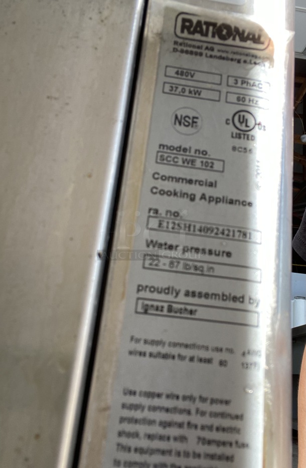 2 GORGEOUS! 2011 Rational 5Senses Stainless Steel Commercial Combitherm Self Cooking Center Convection Ovens on Commercial Casters. Top Model: SCC WE 62. Bottom Model: SCC WE 102. 480 Volts, 3 Phase. 42x40x73. 2 Times Your Bid! - Image 7 of 7