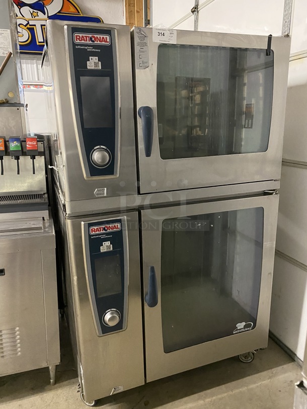 2 GORGEOUS! 2011 Rational 5Senses Stainless Steel Commercial Combitherm Self Cooking Center Convection Ovens on Commercial Casters. Top Model: SCC WE 62. Bottom Model: SCC WE 102. 480 Volts, 3 Phase. 42x40x73. 2 Times Your Bid! - Image 1 of 6
