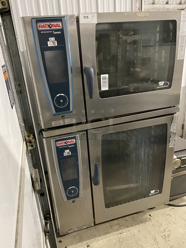 2 GORGEOUS! 2011 Rational 5Senses Stainless Steel Commercial Combitherm Self Cooking Center Convection Ovens on Commercial Casters. Top Model: SCC WE 62. Bottom Model: SCC WE 102. 480 Volts, 3 Phase. 42x40x73. 2 Times Your Bid!