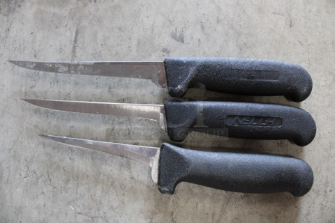 3 SHARPENED Stainless Steel Boning Knives. Includes 10.5". 3 Times Your Bid!