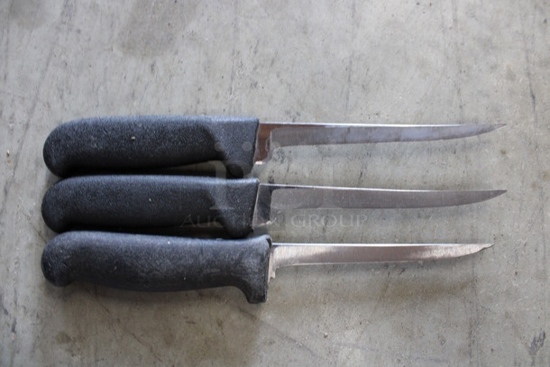 3 SHARPENED Stainless Steel Boning Knives. Includes 10.5". 3 Times Your Bid! - Image 1 of 4
