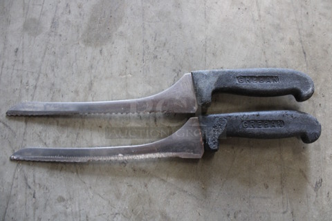 2 SHARPENED Stainless Steel Serrated Knives. Includes 14". 2 Times Your Bid!