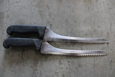 2 SHARPENED Stainless Steel Serrated Knives. Includes 14". 2 Times Your Bid!