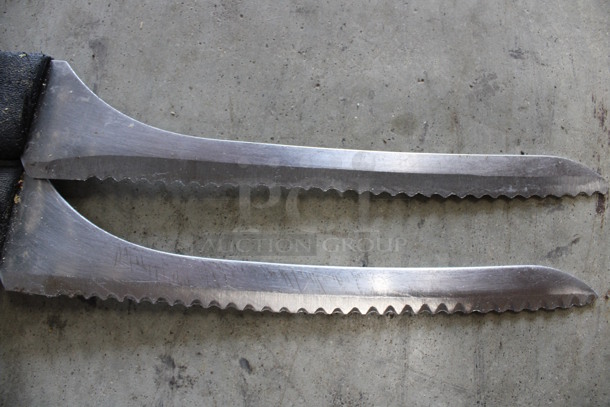 2 SHARPENED Stainless Steel Serrated Knives. Includes 14". 2 Times Your Bid! - Image 2 of 4