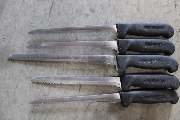 5 SHARPENED Stainless Steel Serrated Knives. Includes 13". 5 Times Your Bid! - Image 1 of 5