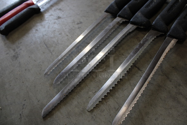 5 SHARPENED Stainless Steel Serrated Knives. Includes 13". 5 Times Your Bid! - Image 3 of 5