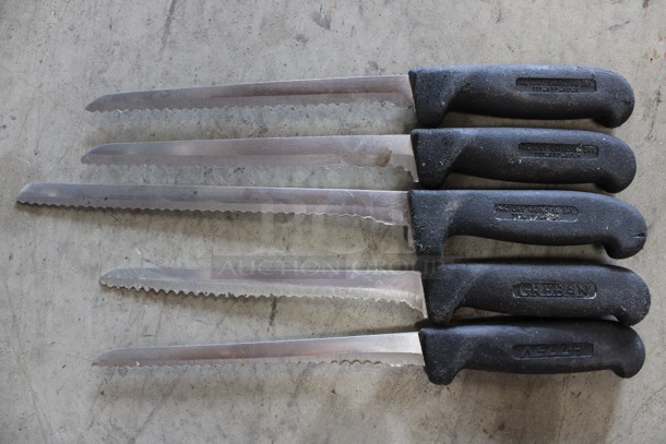 5 SHARPENED Stainless Steel Serrated Knives. Includes 13". 5 Times Your Bid! - Image 5 of 5