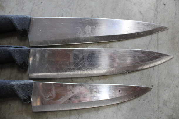 3 SHARPENED Stainless Steel Chef Knives. Includes 14". 3 Times Your Bid! - Image 2 of 4