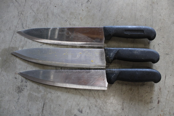 3 SHARPENED Stainless Steel Chef Knives. Includes 14". 3 Times Your Bid! - Image 5 of 5
