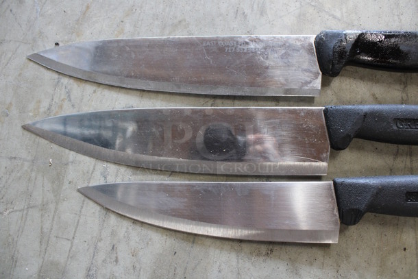 3 SHARPENED Stainless Steel Chef Knives. Includes 14". 3 Times Your Bid! - Image 2 of 4