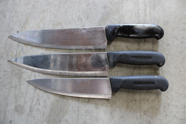 3 SHARPENED Stainless Steel Chef Knives. Includes 14". 3 Times Your Bid! - Image 4 of 4