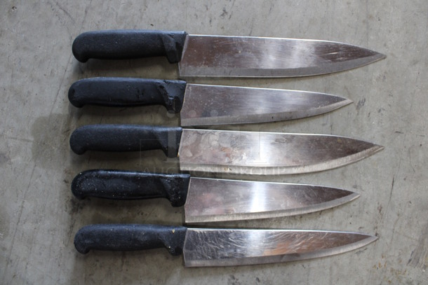 5 SHARPENED Stainless Steel Chef Knives. Includes 14