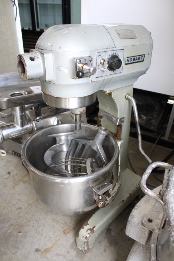 Hobart Model A-200 Metal Commercial Countertop 20 Quart Planetary Mixer w/ Stainless Steel Mixing Bowl, Paddle, Whisk and Dough Hook Attachments. 115 Volts, 1 Phase. 17x21x31. Tested and Does Not Power On - Image 2 of 8